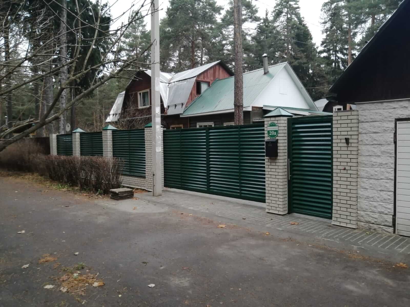 Забор-жалюзи с ламелями ЭКО-Z Зеленый Мох фото1 в Джанкое