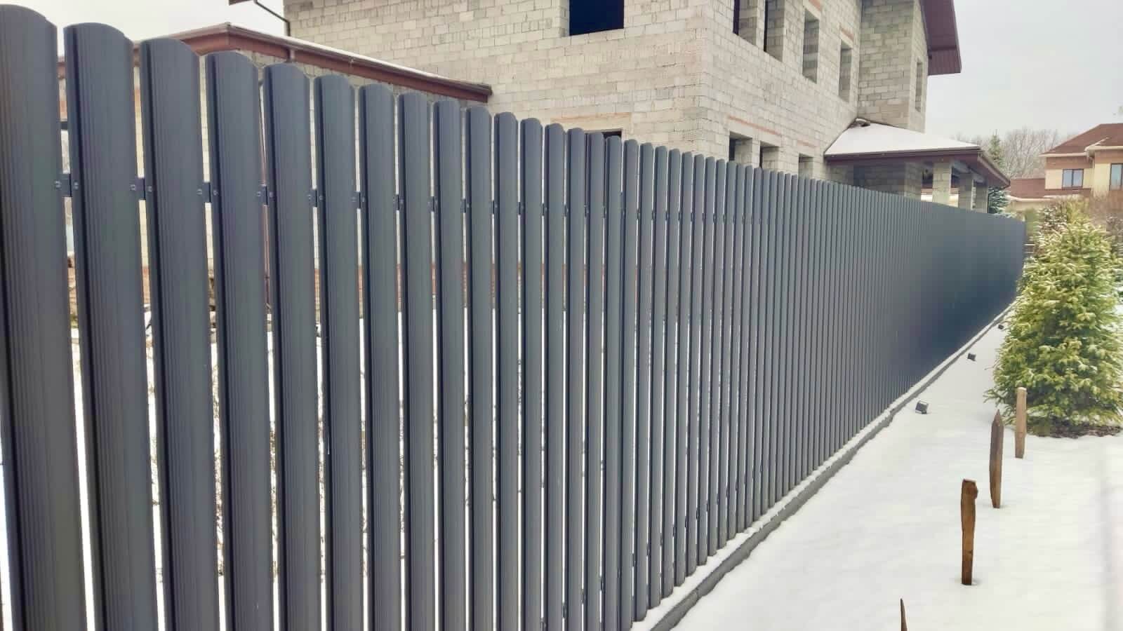 Забор из евроштакетника 33м RAL7024/7024 Серый Графит двусторонний МАТТЕ в Джанкое